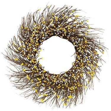 Yellow & Cream Pip Twig Wreath, 22